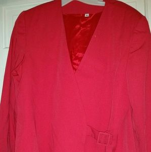 Seal firm Red Wool Blend Suit Jacket Sz 12